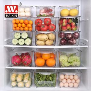 Caixa Organizadora de Alimentos <span class=keywords><strong>PET</strong></span> Transparente Haixin para Geladeira, Caixa de Armazenamento para Frutas e Vegetais com Cesto de Drenagem - Product Image 2