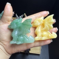 Vente en gros de mini-sculptures d'animaux en cristal de haute qualité, matériaux variés : chat, calcite, renard, quartz, kola, pour cadeau