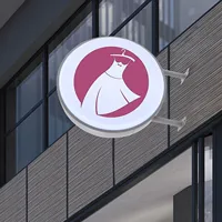 Boîte à lumière LED double face circulaire premium 20 pouces 24 pouces (50 cm 60 cm) avec logo personnalisé pour affichage publicitaire de restaurant