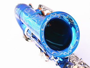 <span class=keywords><strong>Sassofono</strong></span> Contralto Professionale Eb OEM Cinese, Accessori per Strumenti in Ottone Placcato Nichel <span class=keywords><strong>Blu</strong></span> Argento - Product Image 4