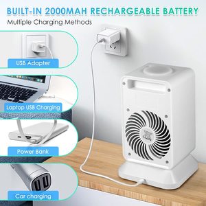 Mini Desktop Cooling <b>Fan</b> With Oscillation Control For Home Office Use USB Powered 120 Degree Spray Humidifier - Product Image 5
