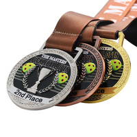 Médaille de pickleball personnalisée en alliage de zinc émaillé avec logo en relief haute définition, 1ère/2ème/3ème place, pour compétitions sportives