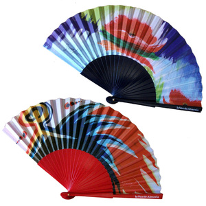 Nhà Máy Giá 21Cm 23Cm Tùy Chỉnh Thương Hiệu Quà Tặng Khuyến Mãi Xách Tay Tay Fan Hâm Mộ In Tre Vải Giấy Tay Fan Hâm Mộ - Product Image 5