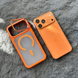 เคสโทรศัพท์ B456 พร้อมที่ยึดเลนส์ ป้องกันแรงกระแทก วัสดุ PC แบบด้าน แม่เหล็กในตัว ขายส่ง สำหรับ iPhone 15 16 17 Pro Max - Product Image 4