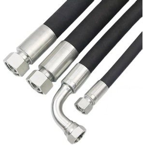 Tuyau hydraulique tressé en acier haute résistance à <span class=keywords><strong>4</strong></span> couches de fils, NBR, SAE100/DIN EN853, pour excavatrice industrielle - Product Image 2