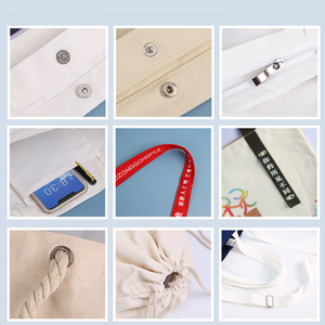 Sac en toile blanc en coton pur avec logo personnalisé, idéal pour la marquage à chaud et les sacs shopping en toile personnalisés. - Product Image 2