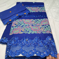 Tissu en dentelle suisse africaine NI.AI avec pierres, ensemble 2-en-1, broderie en coton pour robe de soirée nigériane