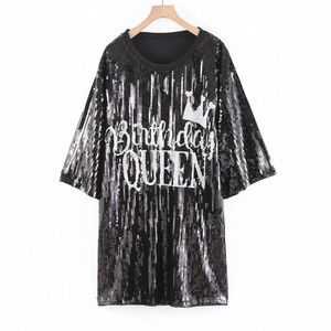 <span class=keywords><strong>Robe</strong></span> de fête <span class=keywords><strong>pour</strong></span> femme, <span class=keywords><strong>robe</strong></span> à sequins <span class=keywords><strong>pour</strong></span> <span class=keywords><strong>anniversaire</strong></span>, imprimé graphique de lettres, <span class=keywords><strong>robe</strong></span> à manches courtes - Product Image 6