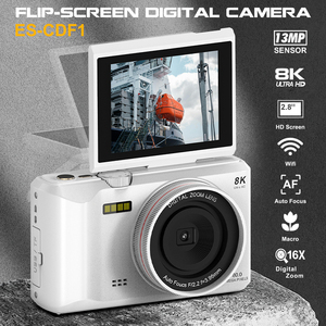 Caméra compacte pour vlog avec zoom <span class=keywords><strong>numérique</strong></span> 16x, vidéo 8K personnalisable, écran rabattable de 2,8 pouces, Wifi, filtres multiples pour débutants - Product Image 2