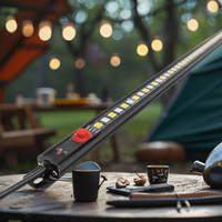 Barre lumineuse LED 12V étanche IP67 pour camping, magnétique, anti-moustiques, avec bande rouge SOS ambre pour camping-car, tente, auvent