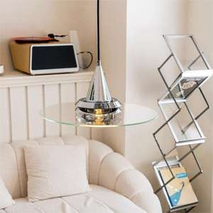 Bauhaus Nordic Glass Chandelier LED Adjustable Height for Modern Silver <b>Pendant</b> <b>Light</b> Dining Room/Bar - Product Image 3