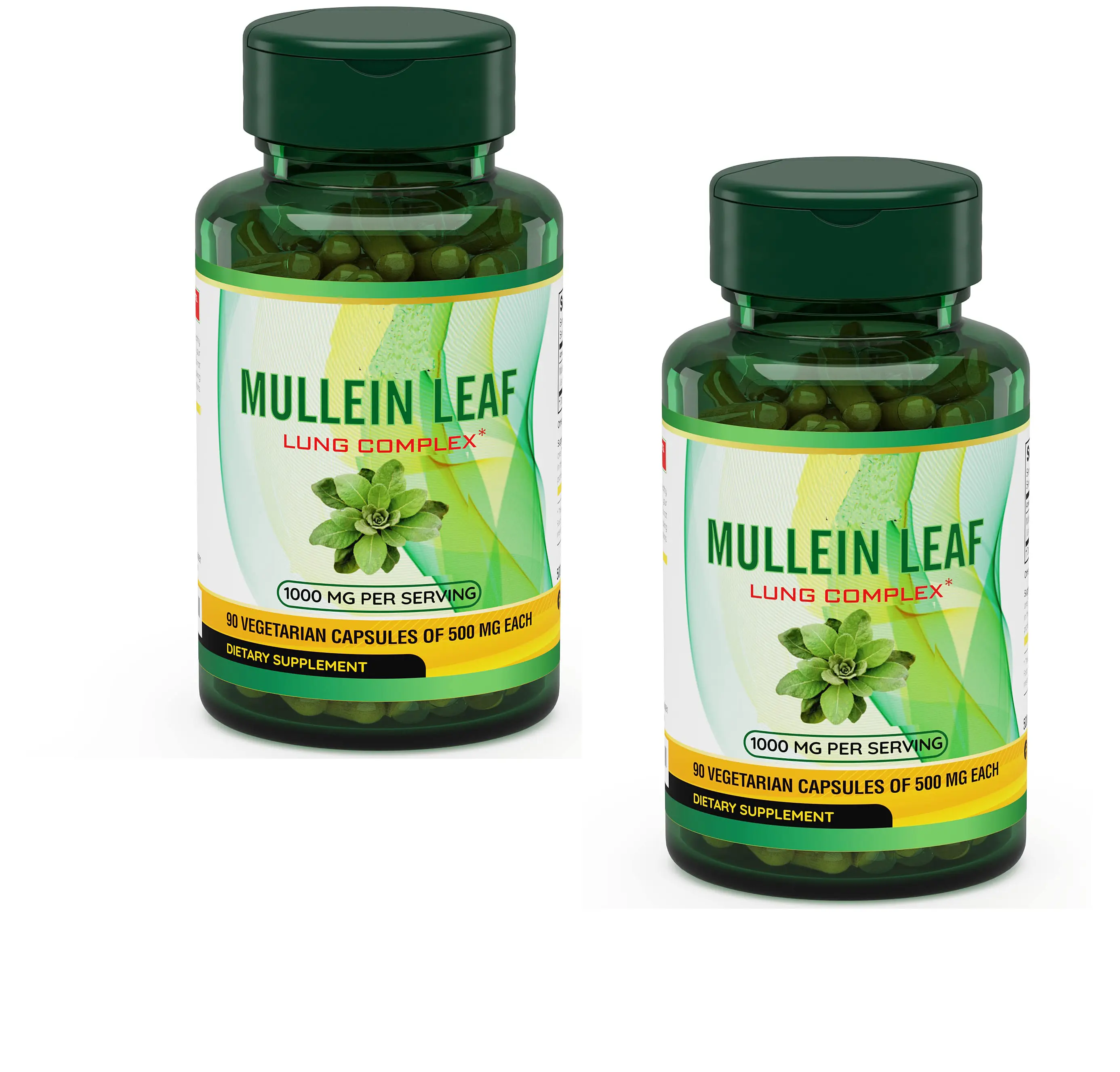 Supplément de soutien lunaire Capsules de Mullein feuille de thé vert racine de réglisse vitamine C D3 soutien du système respiratoire