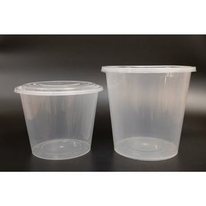 Recipiente Descartável para Frutas Atacado 1000Ml 32 Oz Balde de Plástico PP Transparente com Tampa - Product Image 1