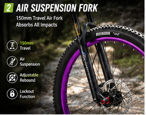 Vélo <span class=keywords><strong>tout</strong></span>-terrain durable TWITTER GTR Dirt Jump MTB avec suspension pneumatique de 150 mm et axe traversant Boost pour la pratique du freestyle sur tous les terrains - Product Image 3