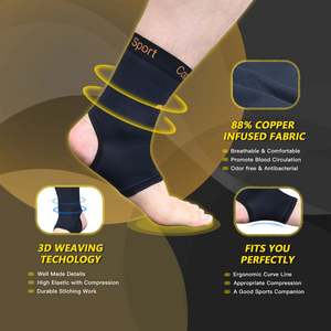 2024 produk baru penjepit pendukung pergelangan kaki kain infusi tembaga tipis bernapas sepak bola basket - Product Image 2