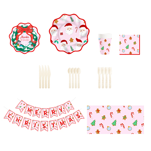 ชุดจานกระดาษและผ้าเช็ดปากลายคริสต์มาส DAMAI ชุดอุปกรณ์บนโต๊ะอาหารแบบใช้แล้วทิ้งลายซานตาคลอสสำหรับงานเลี้ยงวันคริสต์มาสและวันหยุดฤดูหนาว - Product Image 5