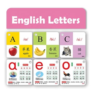 高コントラストバイリンガルカスタマイズされた紙認知動物単語解剖学アルファベット文字教育フラッシュカード - Product Image 5