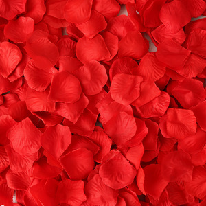 Pétales de rose artificiels en soie en gros pour mariage, pétales de rose rouge, décoration pour la Saint-Valentin - Product Image 3