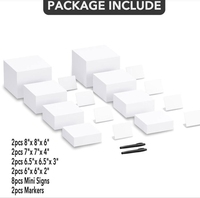 Lot de 4 présentoirs cubes en acrylique blanc personnalisés Présentoir à dessert pour buffet de table