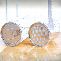Pot en plastique PET à ouverture facile de 100 ml, 200 ml, 350 ml, 400 ml, 450 ml avec couvercle à anneau de serrage, boîtes en plastique transparentes, pots scellés pour l'emballage alimentaire