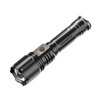 Nouvelle lampe torche LED transfrontalière avec alarme, sortie USB, portée de 500 m, zoom, éclairage laser blanc pour patrouille extérieure
