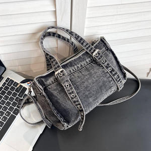 <span class=keywords><strong>กระเป๋า</strong></span>ผ้าเดนิม <span class=keywords><strong>MK</strong></span> ดีไซน์เฉพาะ, <span class=keywords><strong>กระเป๋า</strong></span>ผ้าโพลีเอสเตอร์สะพายไหล่เดียวอเนกประสงค์มีซิปปิด - Product Image 4