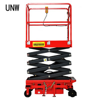 Plateforme élévatrice à ciseaux semi-électrique hydraulique portable et compacte, plateforme de travail aérienne mobile pour usage intérieur