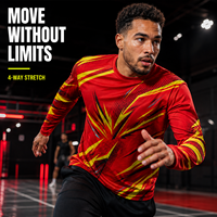 Maillot de football personnalisé sublimé à manches longues, séchage rapide, respirant, en polyester, pour l'entraînement, uniforme d'équipe pour hommes et jeunes