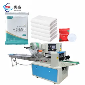 Automatic Towel Horizontal Flow Wrapping Packing Machine Cotton Paper Kitchen Disposable Bath Towel Packaging Machine