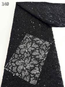 신부 소재를위한 럭셔리 와인 컬러 페르시 얇은 명주 그물 레이스 - Product Image 5