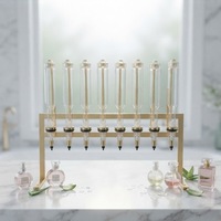 Offre Spéciale : Lot de 8 Distributeurs de Parfum Dorés de 375 ml avec Support Droit pour Présentation Mariage, Boutique, SPA