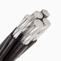Cable de Alimentación Aéreo Trifásico de Bajo Voltaje ABC Industrial, Conductor de Aluminio, Aislamiento XLPE 0.6/1KV, Cubierta de PVC, Venta al Por Mayor