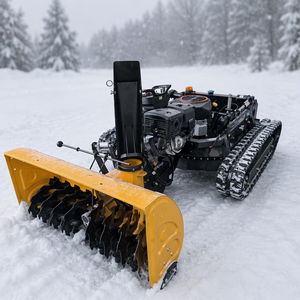 Souffleuse à neige télécommandée à chenilles, alimentée à l'essence, avec chenilles en caoutchouc, robot de déneigement hivernal - Product Image 2