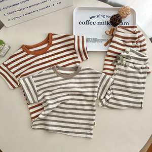 Ensemble de vêtements d'été pour enfants OEM ODM, t-shirts rayés et pantalon pour enfants, ensembles de vêtements pour bébé garçon 2 pièces - Product Image 5