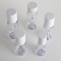 65ml 110ml 150ml 180ml 200ml Bouteille de lotion PETG transparente vide avec couvercle en plastique blanc pour emballage cosmétique