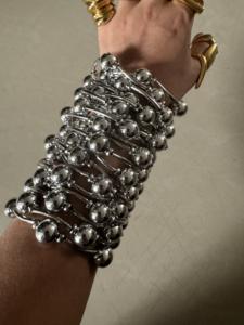 Kaimei 2025, chapada en plata joyería de moda para mujer, pulsera gruesa de múltiples capas para mujer, brazalete largo con cuentas de Moda Africana, pulseras - Product Image 5