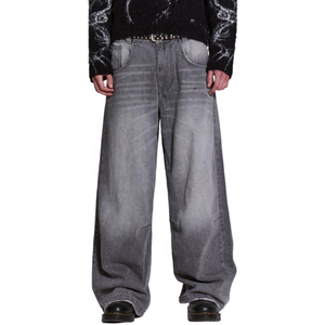 Baggy en <span class=keywords><strong>jean</strong></span> droit classique personnalisé 100% coton pantalon en <span class=keywords><strong>jean</strong></span> pour hommes à jambes larges pantalon en <span class=keywords><strong>jean</strong></span> vintage pour hommes - Product Image 5