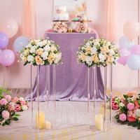 Décorations de table pour centre de table de mariage, support à fleurs en acrylique transparent moderne rectangulaire haut et élégant, personnalisable