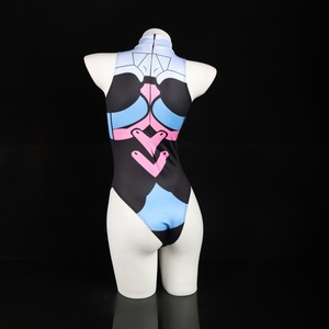 Dva Vanguard School Swimsuit Female Cosplay <b>Costume</b> Bodysuit Polyester White Orange Black Blue 8738 Overwatch - Product Image 3