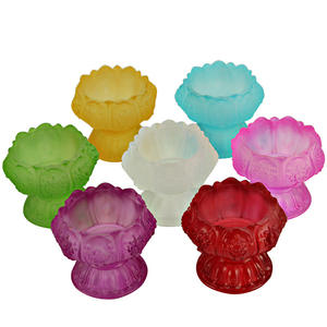 Bougeoir coloré costume lampe à beurre de Lotus huit pieds hauts de bon augure articles de bouddha émaillés ménagers - Product Image 1