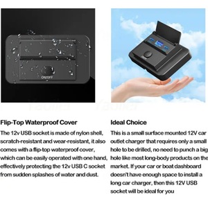 <b>Car</b> Fast <b>Charger</b> 3 Port PD QC3.0 <b>USB</b> Type <b>C</b> Dual <b>USB</b> Output 90W 12V Wired Charging - Product Image 5
