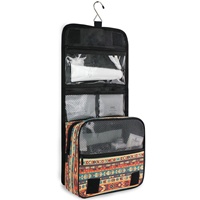 Sac de voyage portable résistant à l'eau avec fermeture éclair, style bohème, tribal indien aztèque, personnalisé, pour maquillage et cosmétiques, pour femme