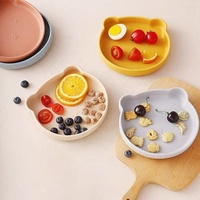 Nouvel Arrivage Assiette d'alimentation pour bébé en silicone de qualité alimentaire sans BPA Assiette à dîner en silicone avec ventouse