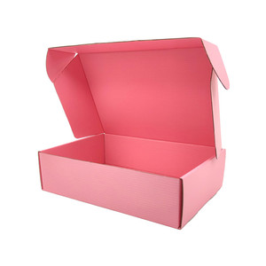 Individuell Bedruckte Rosa Wellpappe-Versandkartons mit Logo Matt-Laminierung und Prägung - Product Image 4