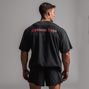 Áo thun nam oversize chất lượng cao, in hình theo yêu cầu, kiểu dáng thể thao, cổ tròn, chất liệu acid wash - Product Image 5