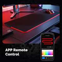 Tapis de souris intelligent WiFi MOES Tuya LED RGBIC, 16 millions de couleurs, éclairage d'ambiance DIY, tapis de bureau imperméable pour PC de jeu