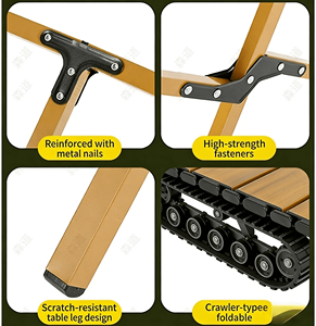 Tavolo Pieghevole Quadrato in Acciaio al Carbonio Resistente, Scrivania Portatile per Picnic all'Aperto, Giardino, Patio e Campeggio - Product Image 4