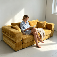 Sofá Cama Expandible Empotrable que se Convierte en Cama al Instante, Chenilla, Esponja y Algodón Aeróbico 180T para Sala de Estar y Dormitorio