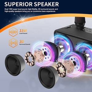 Fansbe Xách Tay TWS Chức Năng DJ Surround Stereo Không Dây Loud Máy 2 Microphone Karaoke Set Loa Cho Bên Ngoài Trời - Product Image 2