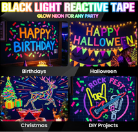 Ruban adhésif en tissu néon réactif aux UV et aux lampes noires pour fêtes, anniversaires, vacances, pistes de danse, soirées UV